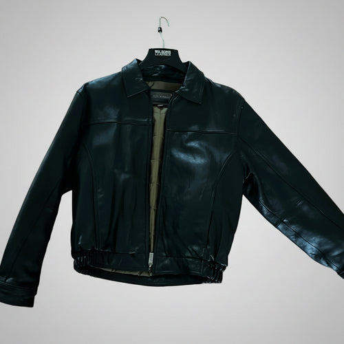 Mens - Medium Black Leather Jacket - Wilson Brand